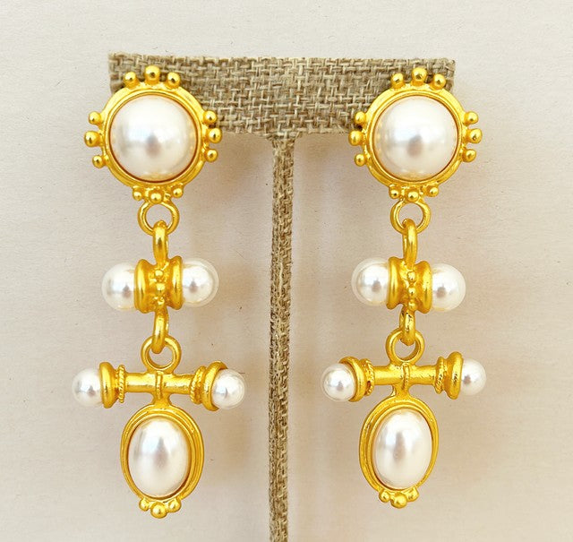 Extra large couture style pierced earrings.