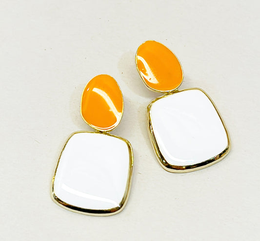 Fun color block style pierced earrings