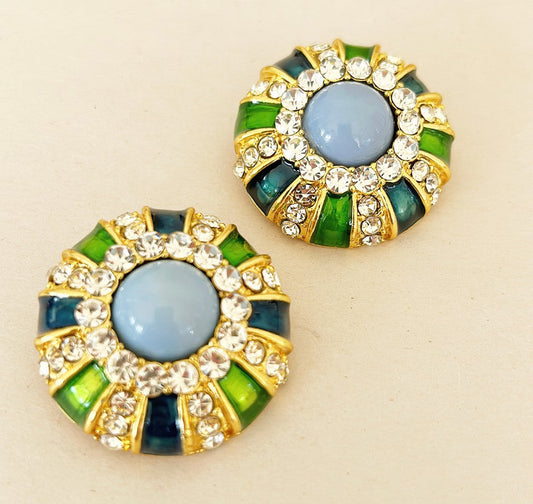 Stunning large statement style clip on earrings.